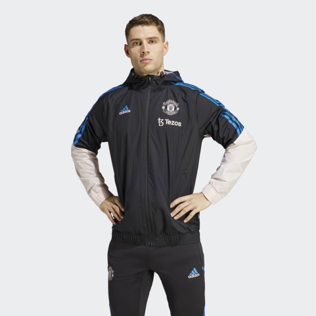 Adidas Manchester United Condivo 22 Chaqueta Negra Para Todo Clima