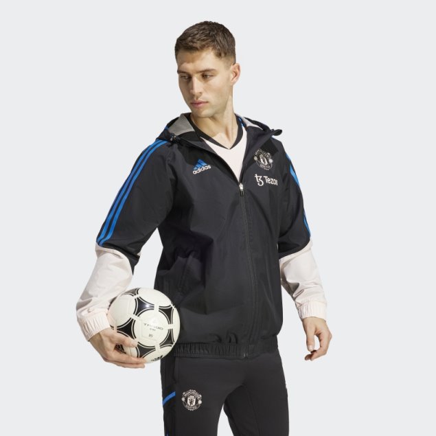 Adidas Manchester United Condivo 22 Chaqueta Negra Para Todo Clima