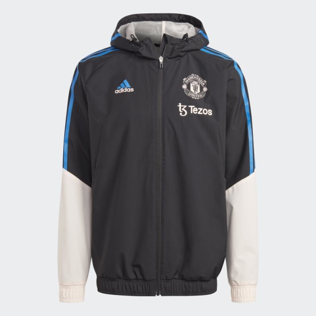 Adidas Manchester United Condivo 22 Chaqueta Negra Para Todo Clima