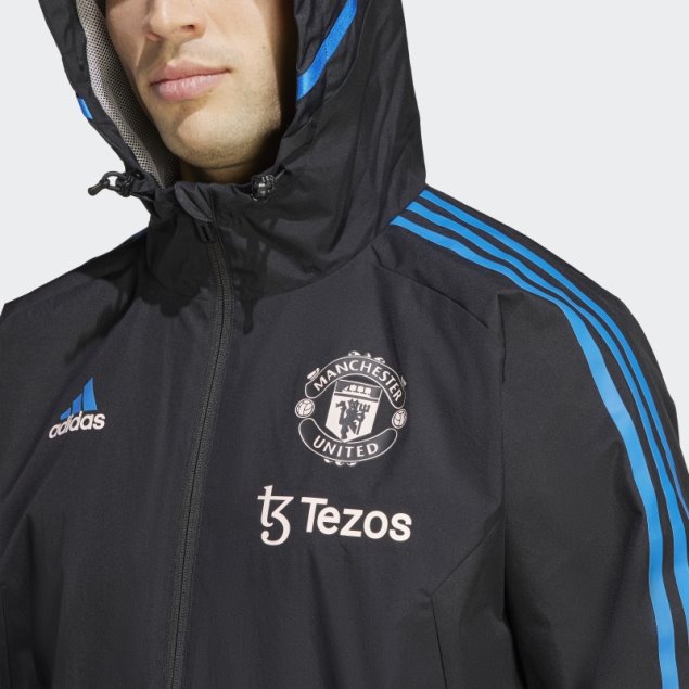 Adidas Manchester United Condivo 22 Chaqueta Negra Para Todo Clima