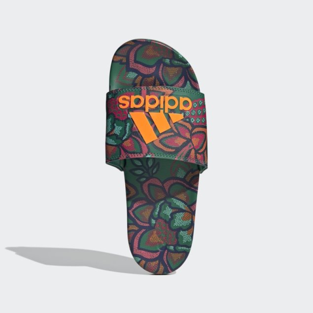 Sandalias Adilette Confort Verde Negrita Adidas