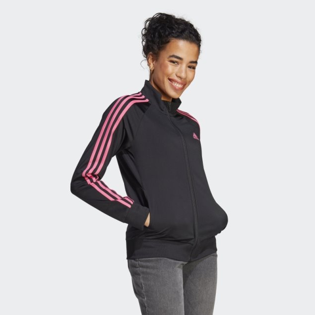 Chaqueta De Chándal Adidas Primegreen Essentials Warm-up Slim 3 Rayas Magenta