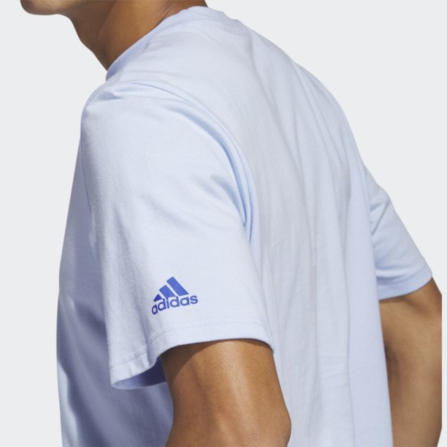 Playera Gráfica De Manga Corta Linear Beach-bit Adidas Azul Amanecer