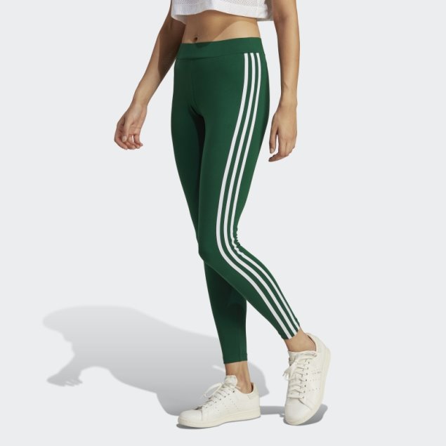 Leggings Adicolor Classics 3 Rayas Verde Oscuro Adidas