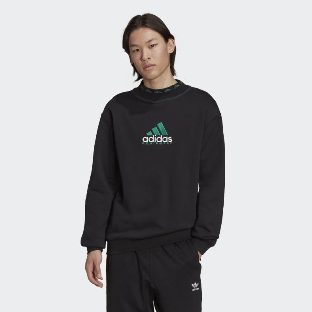 Sudadera Negra Con Cuello Redondo Eqt Archive Adidas