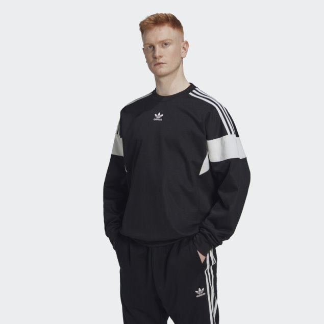 Sudadera Negra Adicolor Classics Cut Line Crew Adidas