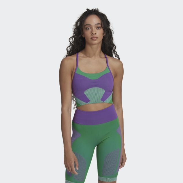 Sujetador Violeta De Adidas By Stella Mccartney Truestrength Yoga Knit De Sujeción Ligera