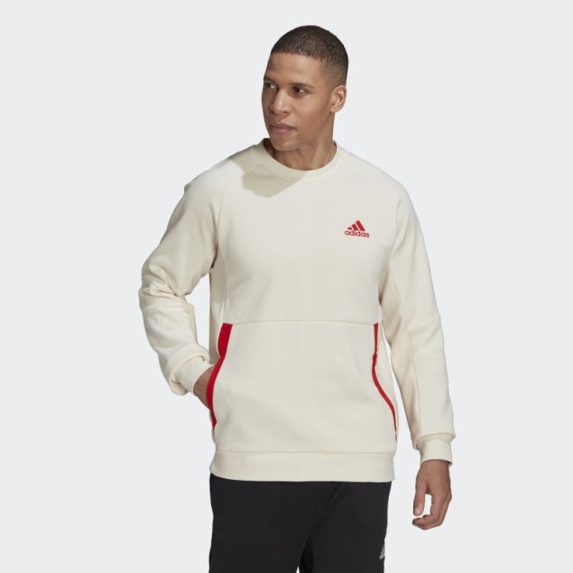 Sudadera Blanca Diseñada Para Gameday Crew Adidas