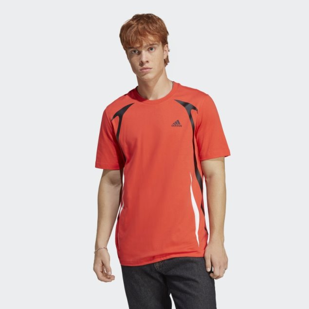Camiseta Roja Adidas Colorblock