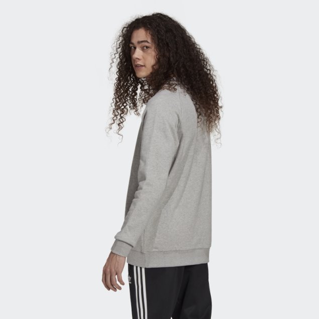 Sudadera Adidas Adicolor Classics Trefoil Cuello Redondo Gris Medio
