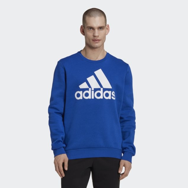 Adidas Sudadera Con Logo Grande En Azul Real Esencial