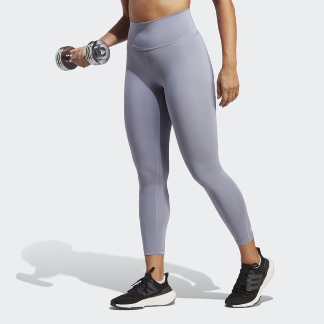 Leggings Optime Training 7/8 Plata Violeta Adidas