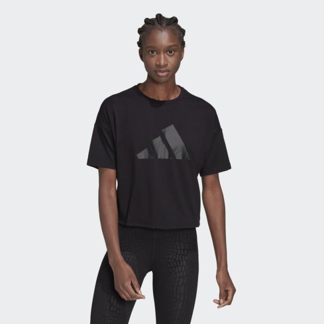 Adidas Camiseta Negra Con Logo De 3 Barras De Iconos De Tren