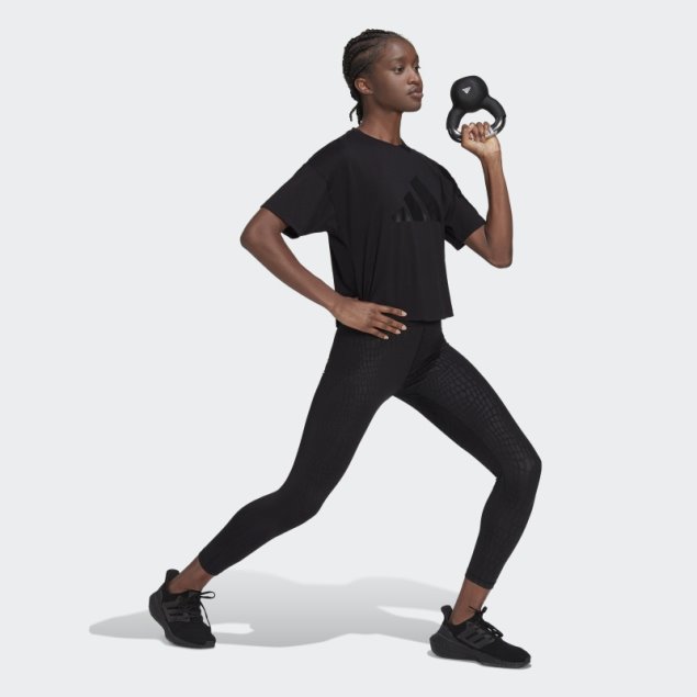 Adidas Camiseta Negra Con Logo De 3 Barras De Iconos De Tren