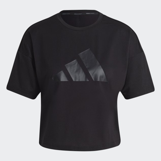 Adidas Camiseta Negra Con Logo De 3 Barras De Iconos De Tren