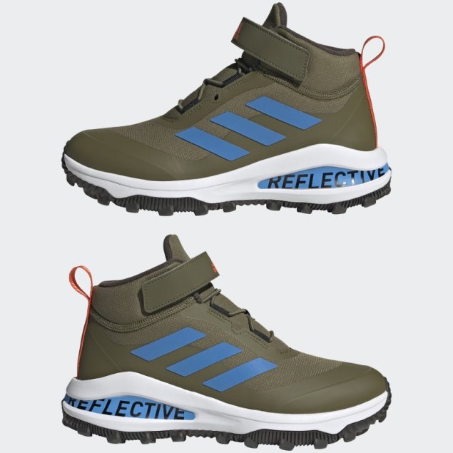 Adidas Fortarun All Terrain Cloudfoam Sport Zapatillas De Running Con Cordones Elásticos Y Correa En La Parte Superior En Verde Oliva