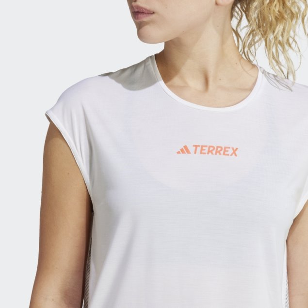 Camiseta Terrex Agravic Pro Trail Running Adidas Blanca