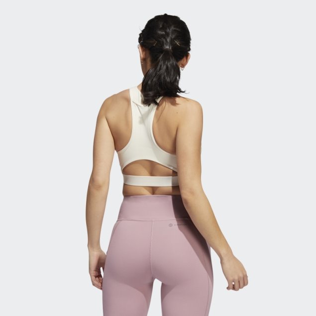 Sujetador De Sujeción Media Coreflow Blanco De Adidas