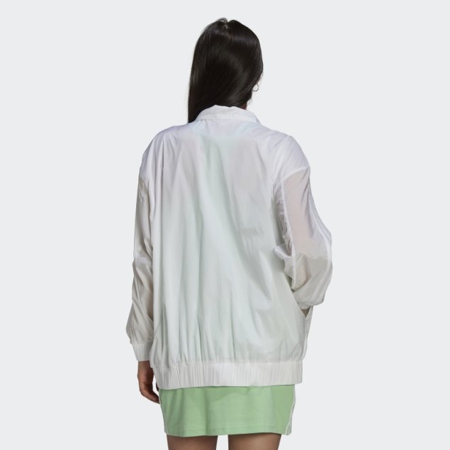 Adidas Adicolor Oversize Ripstop Chaqueta De Chándal Blanco