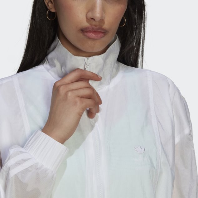 Adidas Adicolor Oversize Ripstop Chaqueta De Chándal Blanco