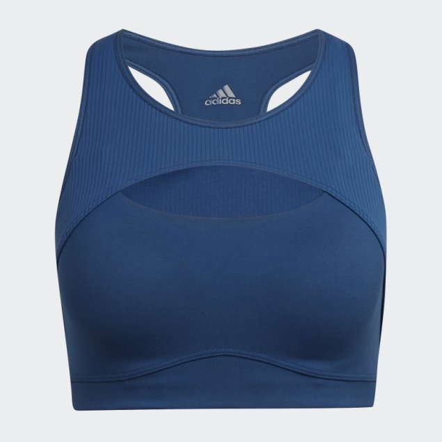 Sujetador De Viento De Yoga De Sujeción Media Coreflow Studio De Adidas Marino