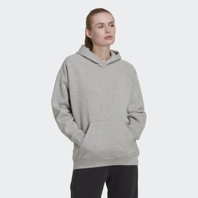 Adidas Sudadera Con Capucha De Forro Polar En Gris Medio All Szn Boyfriend