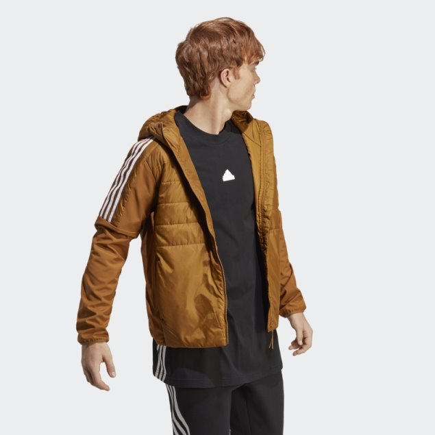 Chaqueta Híbrida Con Capucha Y Aislamiento Esencial Bronce Adidas
