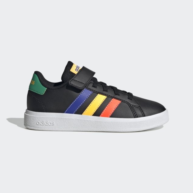 Adidas Grand Court Court Con Cordones Elásticos Y Top Strap Negro