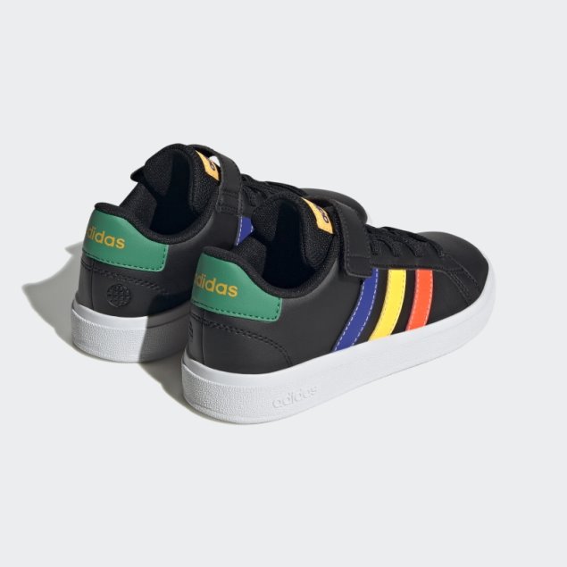 Adidas Grand Court Court Con Cordones Elásticos Y Top Strap Negro