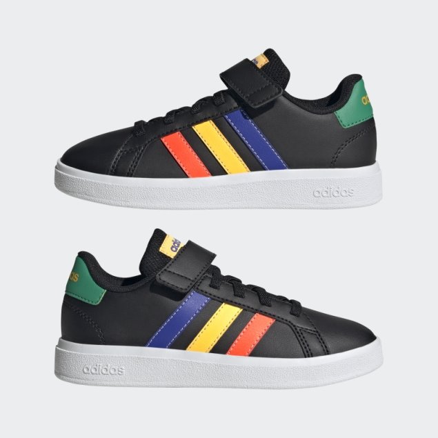 Adidas Grand Court Court Con Cordones Elásticos Y Top Strap Negro