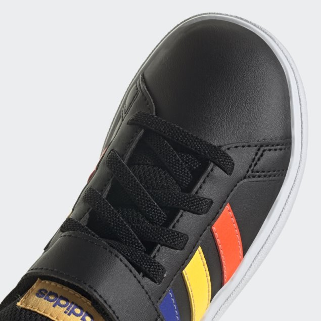 Adidas Grand Court Court Con Cordones Elásticos Y Top Strap Negro