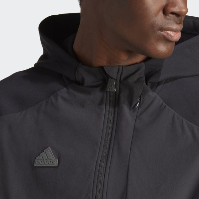 Sudadera Negra Adidas Design 4 Gameday Premium Con Cremallera Completa