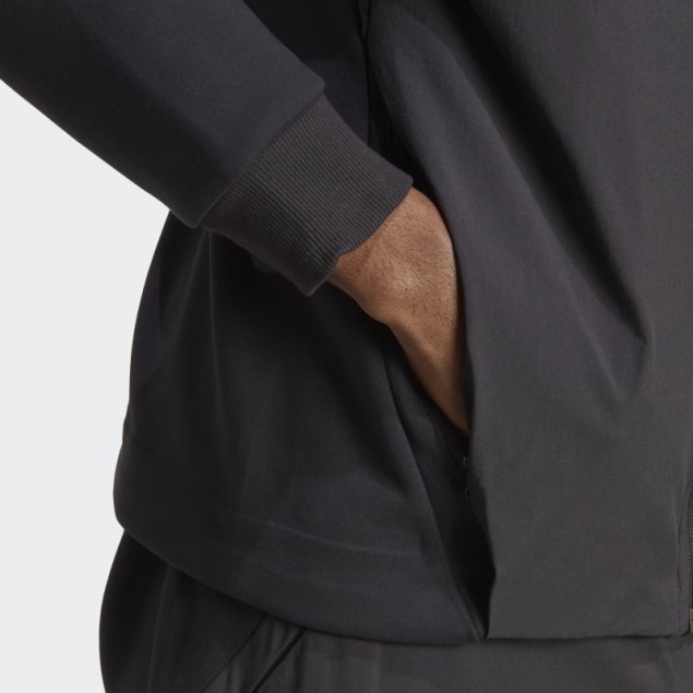 Sudadera Negra Adidas Design 4 Gameday Premium Con Cremallera Completa