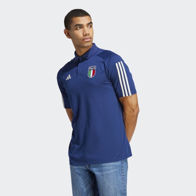 Polo Adidas Italy Tiro 23 Algodon Azul Oscuro