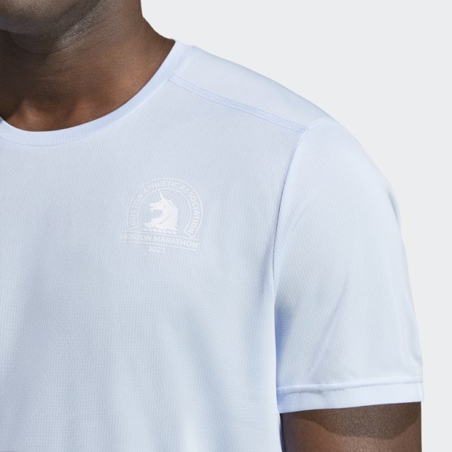 Camiseta Adidas Boston Marathon Allover Print Azul Amanecer