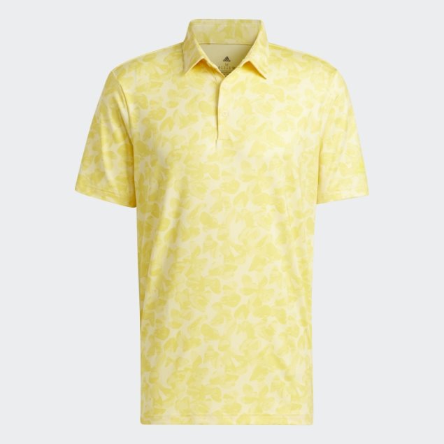 Polo Amarillo Con Estampado Prisma Adidas