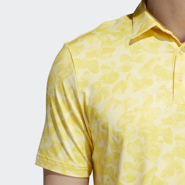 Polo Amarillo Con Estampado Prisma Adidas