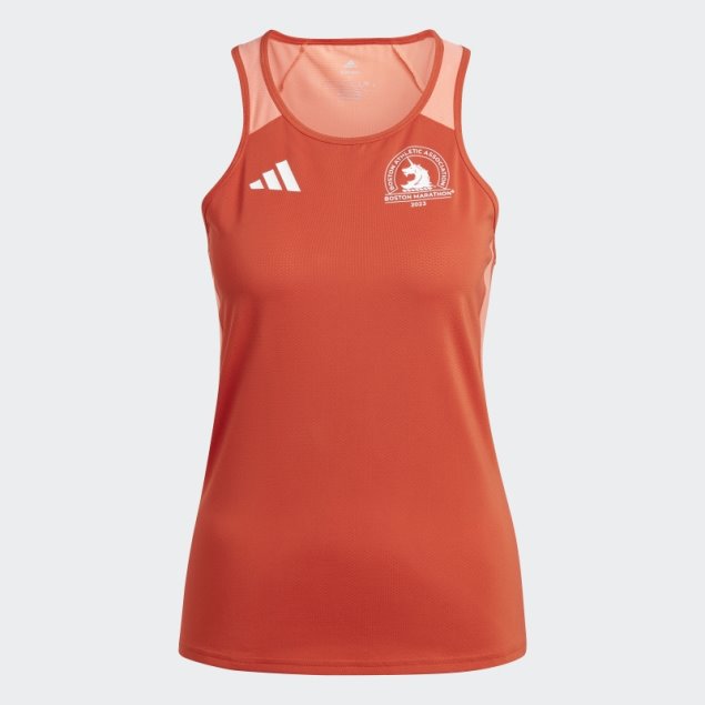 Camiseta Sin Mangas Running Boston Marathon 2023 Adidas Roja