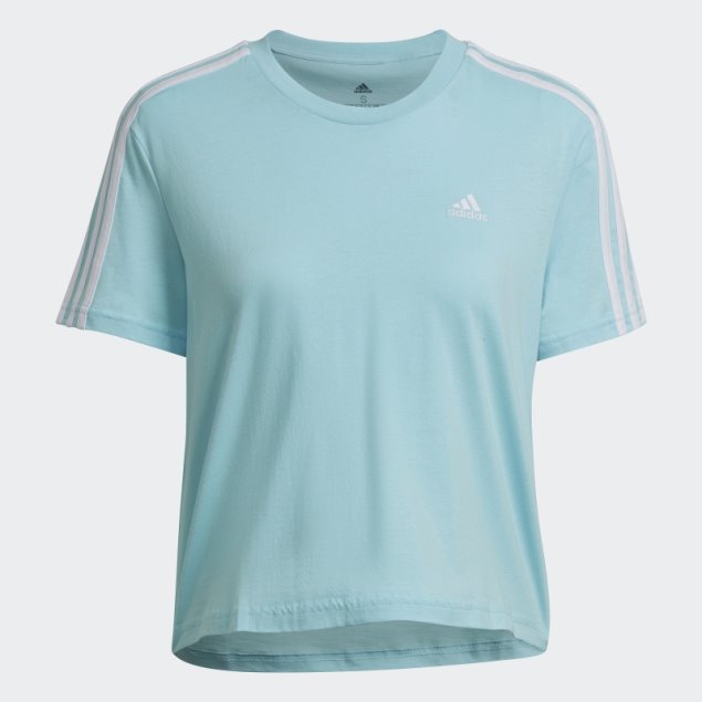 Camiseta Corta Essentials Suelta De 3 Rayas Azul Adidas