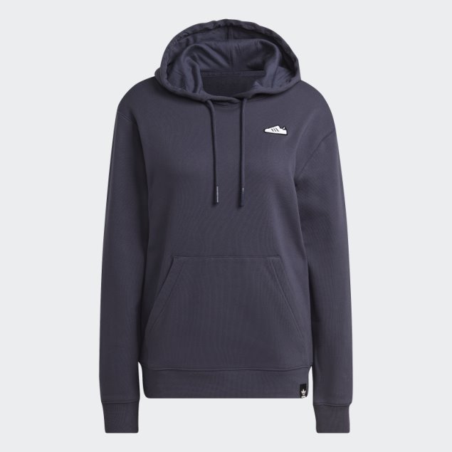 Sudadera Con Capucha Adidas Bordada Azul Marino