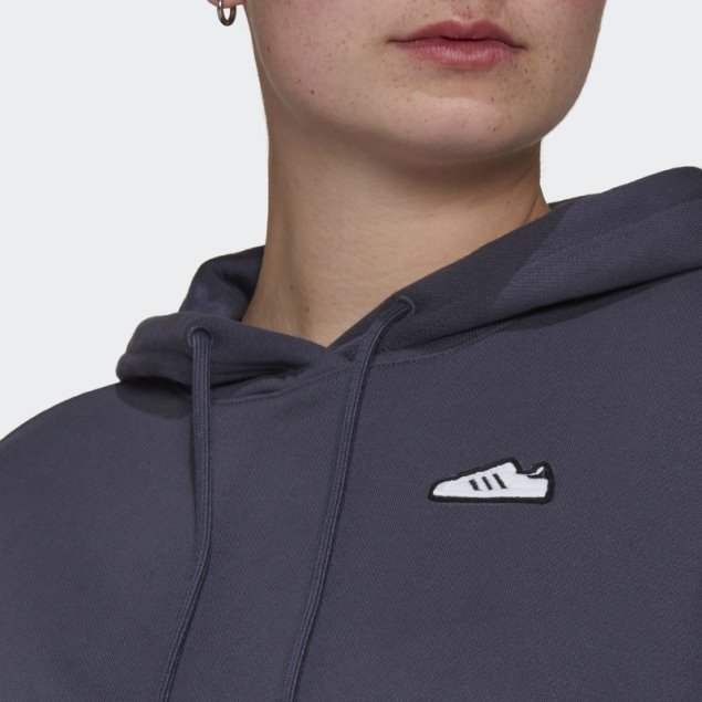 Sudadera Con Capucha Adidas Bordada Azul Marino