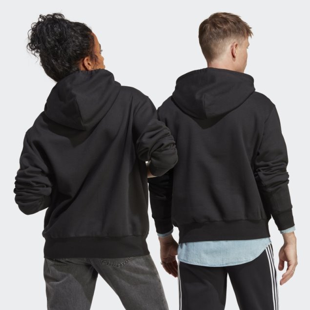 Adidas Sudadera Negra Con Gráfico