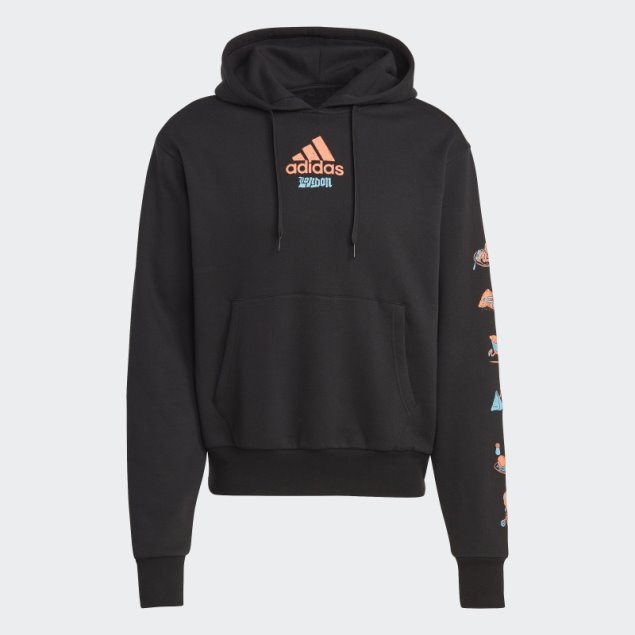 Adidas Sudadera Negra Con Gráfico
