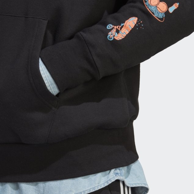 Adidas Sudadera Negra Con Gráfico