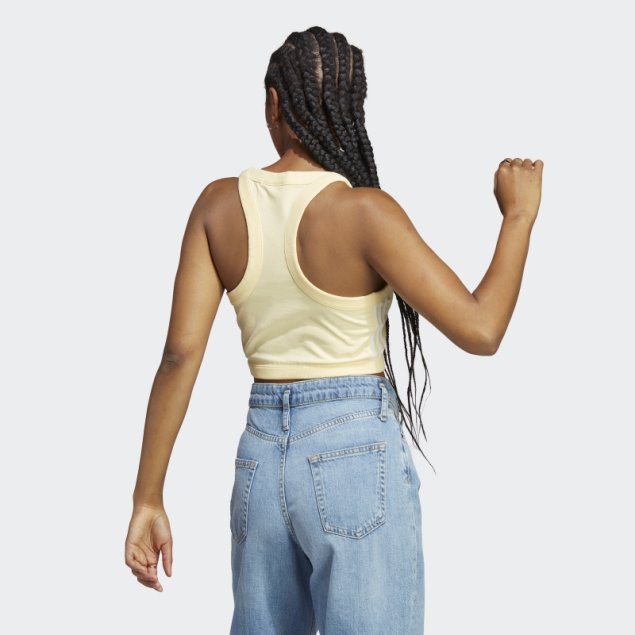 Camiseta Sin Mangas Corta Adicolor Classics 3 Rayas Adidas Amarillo