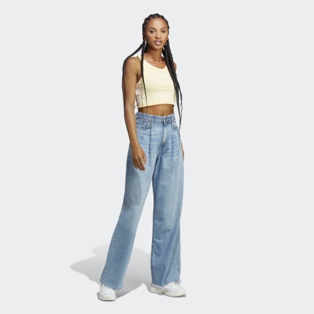 Camiseta Sin Mangas Corta Adicolor Classics 3 Rayas Adidas Amarillo