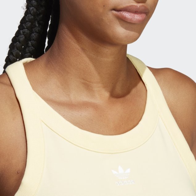 Camiseta Sin Mangas Corta Adicolor Classics 3 Rayas Adidas Amarillo