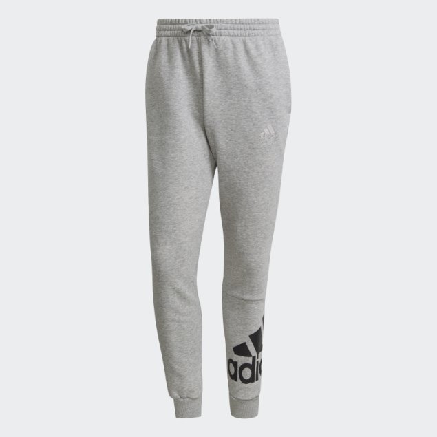 Pantalones Adidas Essentials Fleece Tapered Cuff Logo Gris Medio