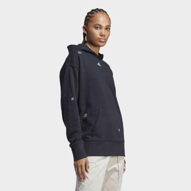 Sudadera Con Capucha Adidas En Negro Con Gráficos Inspirados En Cristales Curativos