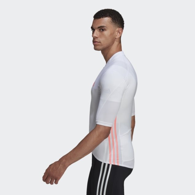El Maillot Ciclista Manga Corta Adidas Blanco